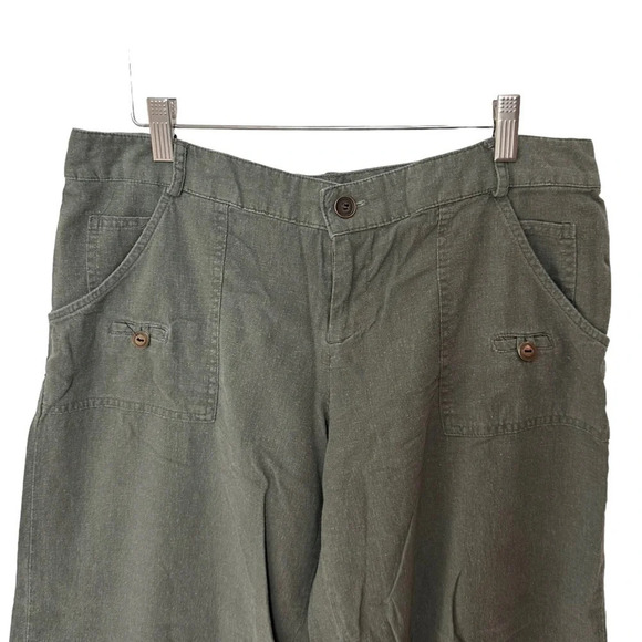 Speechless 11‎ army green linen blend minimalist capris pants - Picture 2 of 4
